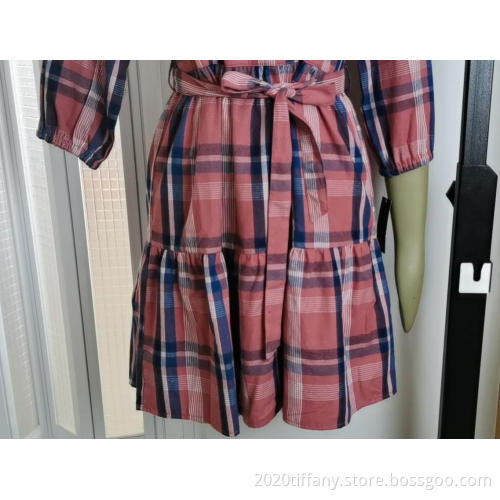 Wholesales Woman Checkered Pattern Dress
